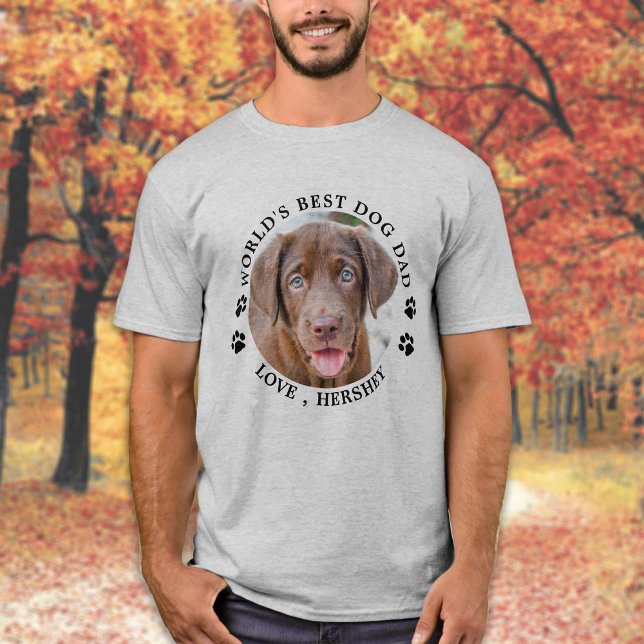 T-shirt Meilleur Chien Papa Chien Puppy Personnalisé Photo (Créateur téléchargé)