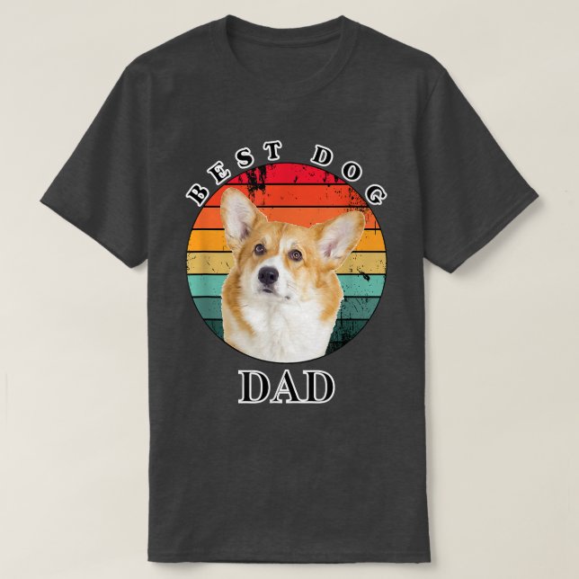 T-shirt Meilleur Chien Papa Corgi (Design devant)