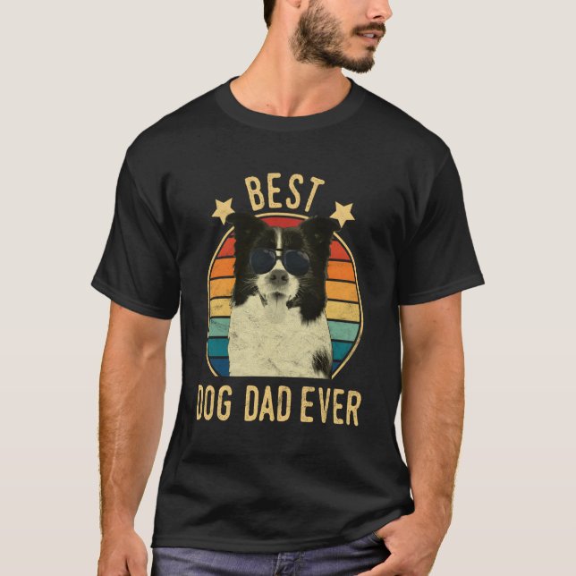 T-shirt Meilleur Chien Papa Jamais Bordure Collie Fête des (Devant)