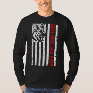 T-shirt Meilleur Chien Papa Jamais Chemise Drapeau América