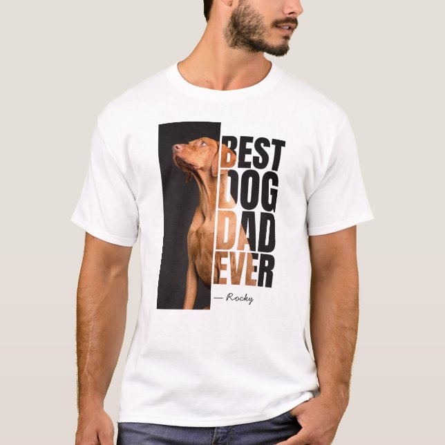 T-shirt Meilleur Chien Papa jamais Citer avec Photo et Nom (Devant)