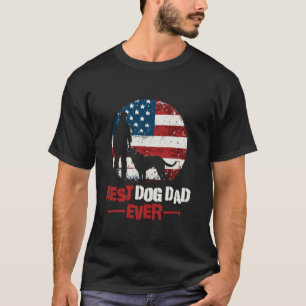 T-shirt Meilleur Chien Papa Jamais - Drapeau Américain Pat