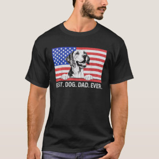 T-shirt Meilleur Chien Papa jamais drapeau américain Point