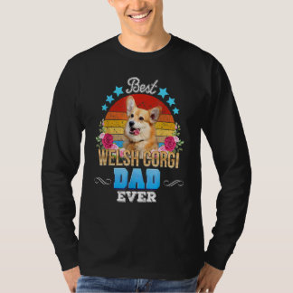 T-shirt Meilleur Chien Papa Jamais Gallois Corgi Floral Re
