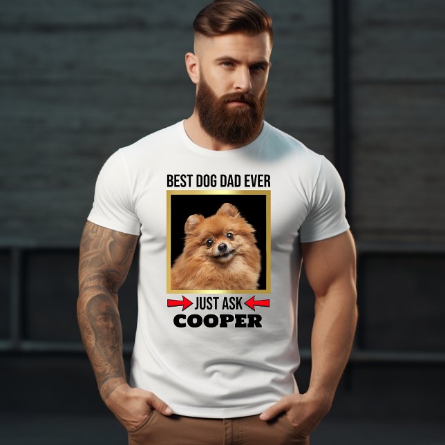 T-shirt Meilleur Chien Papa Jamais Personnalisé Photo Chie (Best Dog Dad Ever)