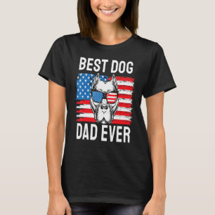 T-shirt Meilleur Chien Papa Jamais Pit Bull Terrier Drapea