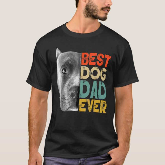 T-shirt Meilleur Chien Papa Jamais Pitbull Fête des pères  (Devant)