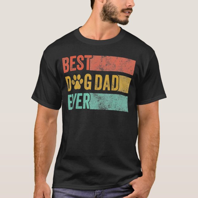 T-shirt Meilleur Chien Papa Jamais Retro Chien Daddy Papa  (Devant)