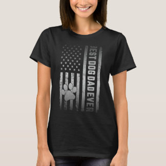 T-shirt Meilleur Chien Papa Jamais US American Flag Fête d