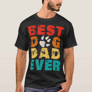T-shirt Meilleur Chien Papa Jamais Vintage Retro Style Fêt