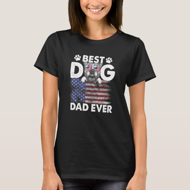 T-shirt Meilleur Chien Papa Jour Chien Français Chien Chie (Devant)