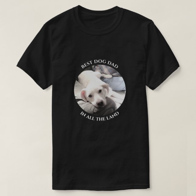 T-shirt Meilleur Chien papa Photo de Chien blanc sucré Noi (Design devant)