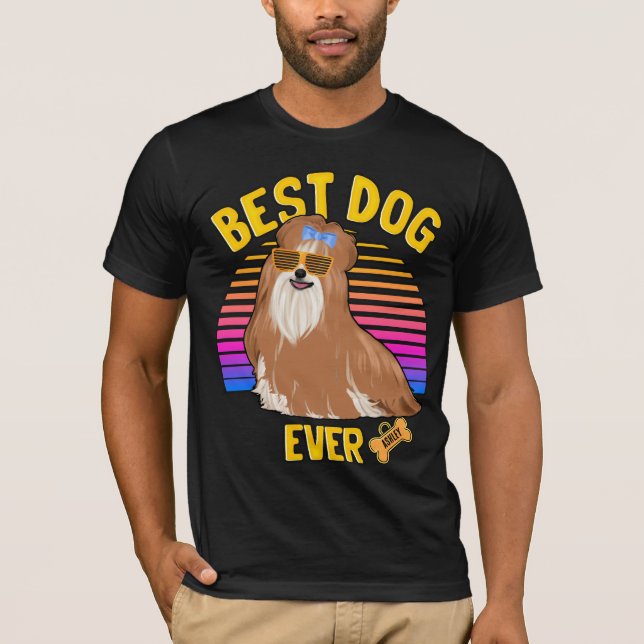 T-shirt Meilleur Chien Shih tzu jamais rétro (Devant)