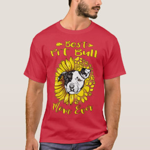 T-shirt Meilleur Chien Taureau Mère Fleur de soleil Drôle