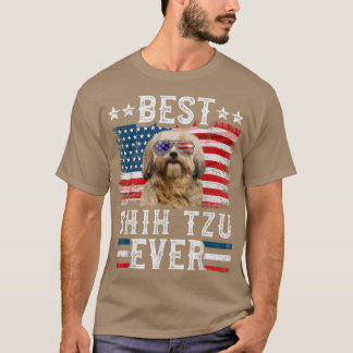 T-shirt Meilleur Chih Tzu Jamais Drapeau Américain 4 juill