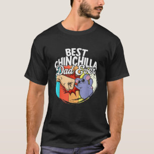 T-shirt Meilleur Chinchilla Papa Jamais Pet Rodent Retro C
