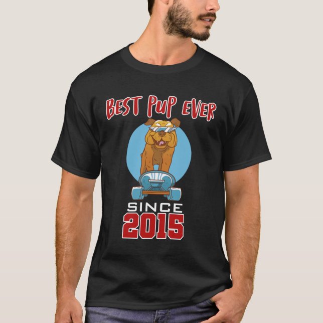 T-shirt Meilleur chiot depuis 2015 (Devant)