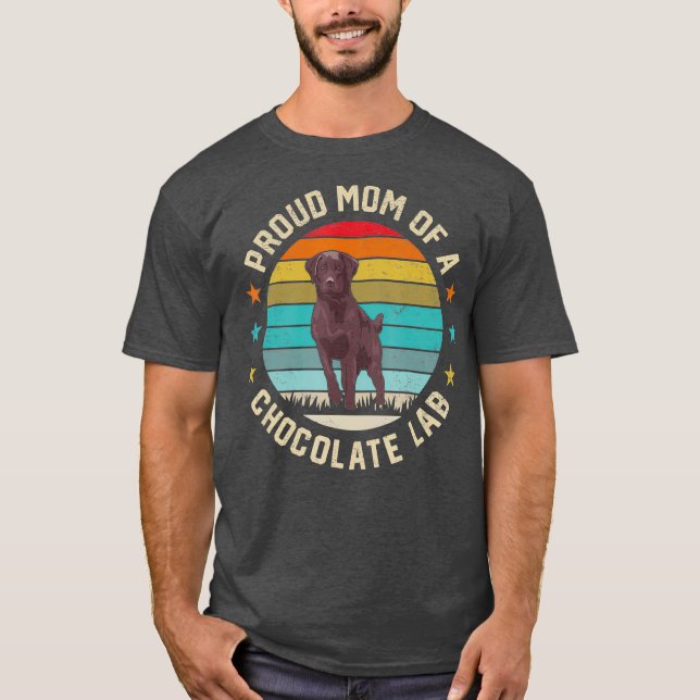 T-shirt Meilleur Chocolat Lab Maman Amoureux des chiens Br (Devant)
