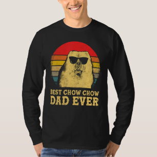 T-shirt Meilleur Chow Chow Papa Jamais Chien Retro Vintage