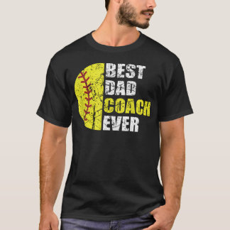 T-shirt Meilleur Coach de Softball Papa Ever Rétro Père