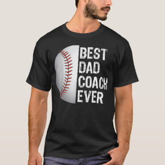 T-shirt Meilleur Coach Papa Ever Drôle Baseball Pour Sport