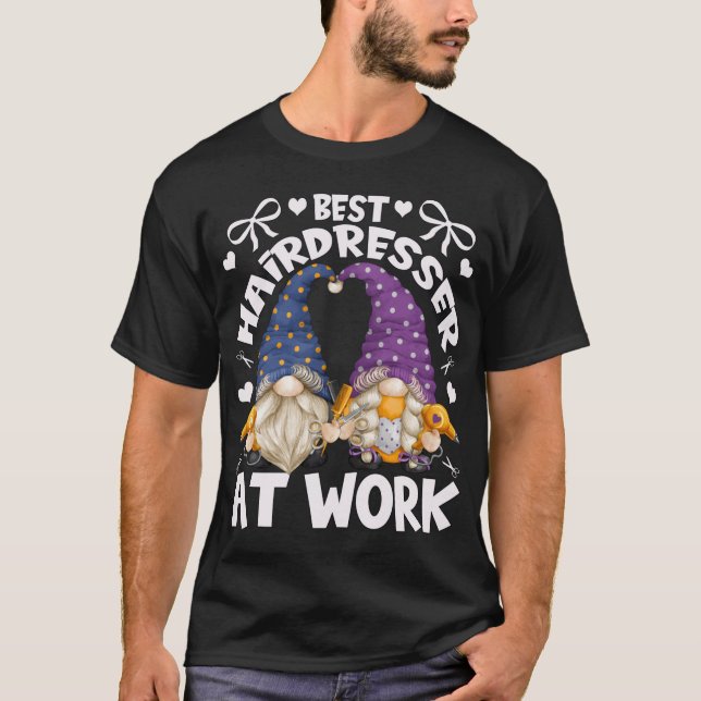 T-shirt Meilleur Coiffeur Gnomes Pour Maman Avec Barbier D (Devant)