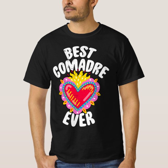 T-shirt Meilleur Comadre Jamais Coeur Milagritos - Coeur M (Devant)