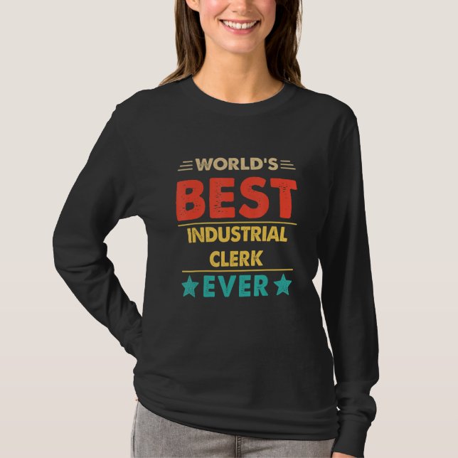 T-shirt Meilleur commis industriel rétro du monde (Devant)