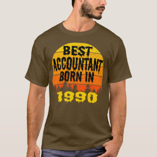T-shirt Meilleur Comptable Né En 1990 Anniversaire Vintage