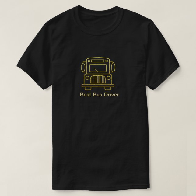 T-shirt Meilleur conducteur de bus Golden Bus Outline T-Sh (Design devant)