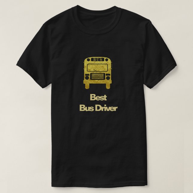 T-shirt Meilleur Conducteur De Bus Golden Bus Silhouette T (Design devant)