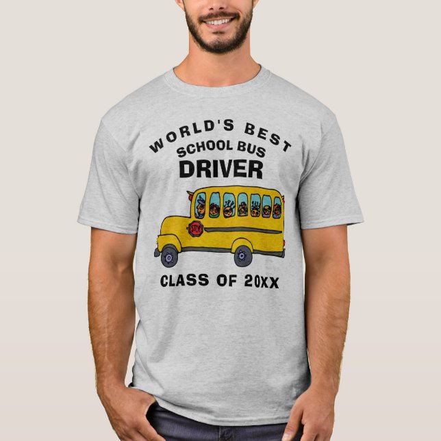 T-shirt Meilleur conducteur de bus scolaire au monde (Devant)