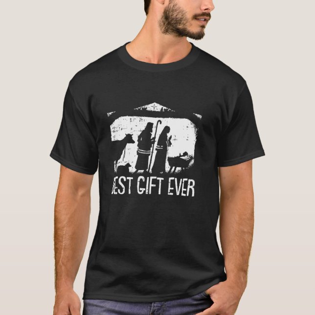 T-shirt Meilleur Cool de Noël Jésus scène de la Nativité C (Devant)