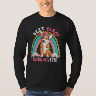 T-shirt Meilleur Corgi Grand-mère jamais mignonne Fleurs A