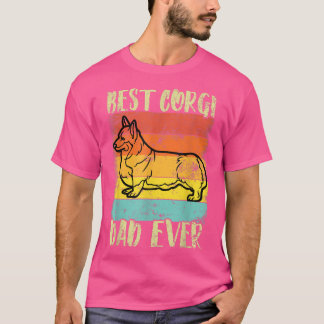 T-shirt Meilleur Corgi Papa Jamais Design Retro Vintage Su