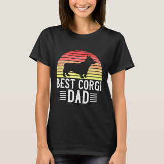 T-shirt Meilleur Corgi Papa Welsh Corgi Dog Retro