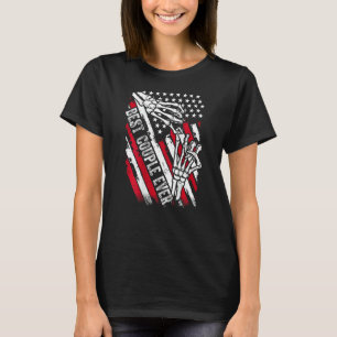 T-shirt Meilleur Couple Jamais Squelette Mains Usa Drapeau