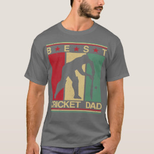 T-shirt Meilleur Cricket Papa Cricket Vintage Dit