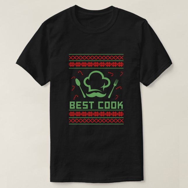 T-shirt Meilleur Cuisinier Vilain Chandail de Noël Cuisine (Design devant)