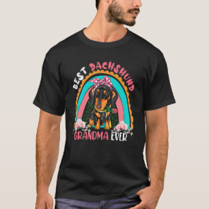 T-shirt Meilleur Dachshund Grandma jamais mignonne Fleurs 