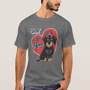 T-shirt Meilleur Dachshund Maman mignonne Fil Haired Chien