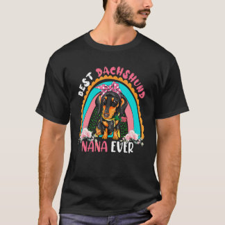 T-shirt Meilleur Dachshund Nana Jamais mignon Fleurs Arc E