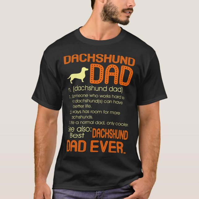T-shirt Meilleur Dachshund Papa Jamais Pères Fête des père (Devant)