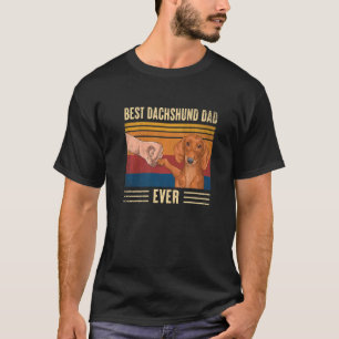 T-shirt Meilleur Dachshund Papa Jamais Vintage Fist Bump D