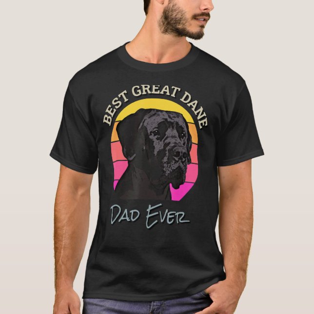 T-shirt Meilleur Dane Meilleur Dane Papa Jamais Cool Chien (Devant)