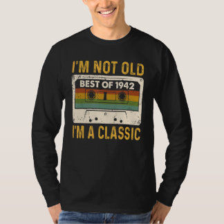 T-shirt Meilleur De 1942 80e Anniversaire Bande De Cassett