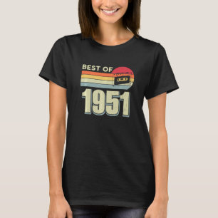 T-shirt Meilleur De 1951 Bande de cassette rétro Vintage 7