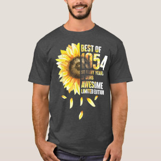 T-shirt Meilleur De 1954 Tournesol Année De Naissance Anni