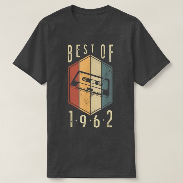 T-shirt Meilleur De 1962 60 Ans Cadeaux Cassette 60e (Design devant)
