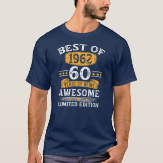 T-shirt Meilleur De 1962 Cadeaux 60 Ans 60e Anniversaire